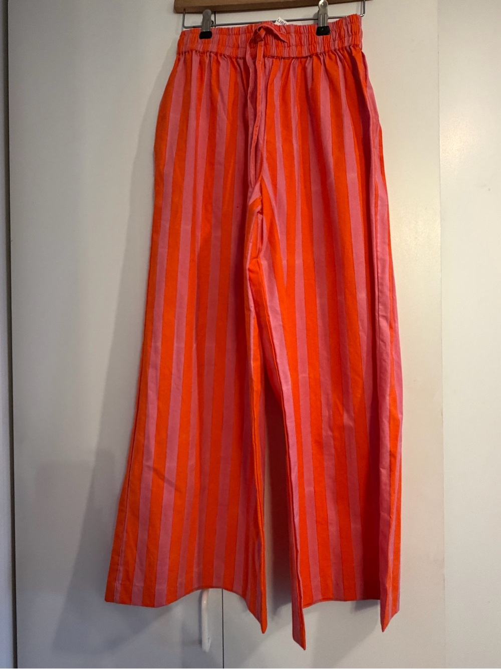 SZ Blockprints Orange and Pink Stripe Casual Pants
